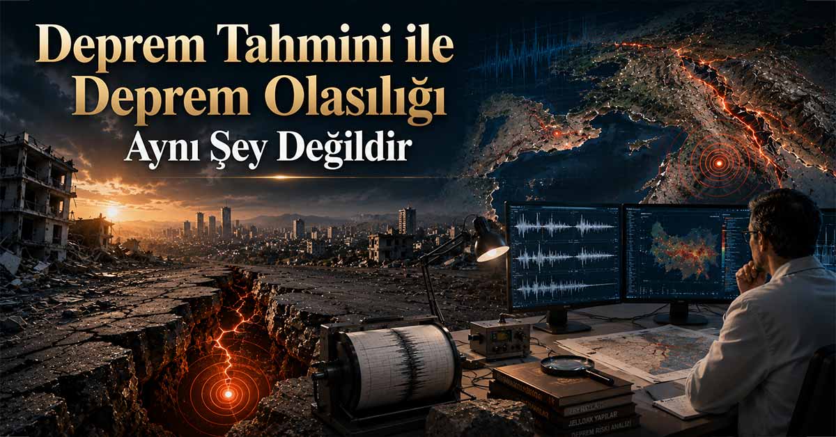 Fay hattı, sismograf ve deprem risk haritası üzerinden deprem tahmini ile olasılık farkı.