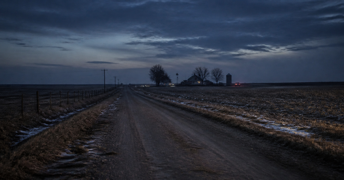 Soğukkanlılıkla kitabının atmosferini simgeleyen ıssız Kansas çiftliği ve gece yolu