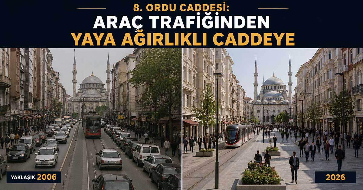 Laleli Ordu Caddesi yayalaştırma öncesi ve sonrası