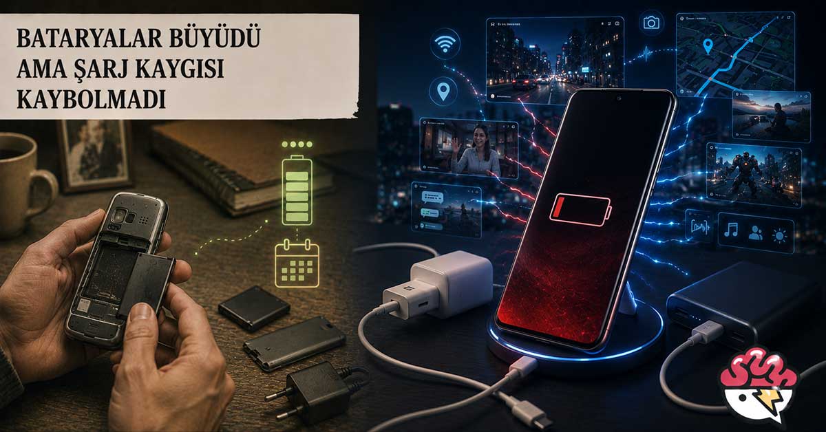 Gelişen bataryalara rağmen süren şarj kaygısını gösteren görsel.