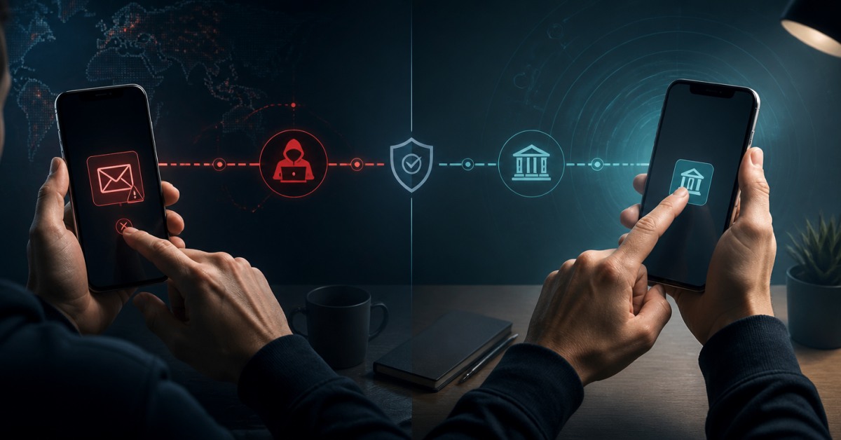 Şüpheli mesajdaki link yerine kurumun resmi uygulamasını bağımsız olarak açan kullanıcı