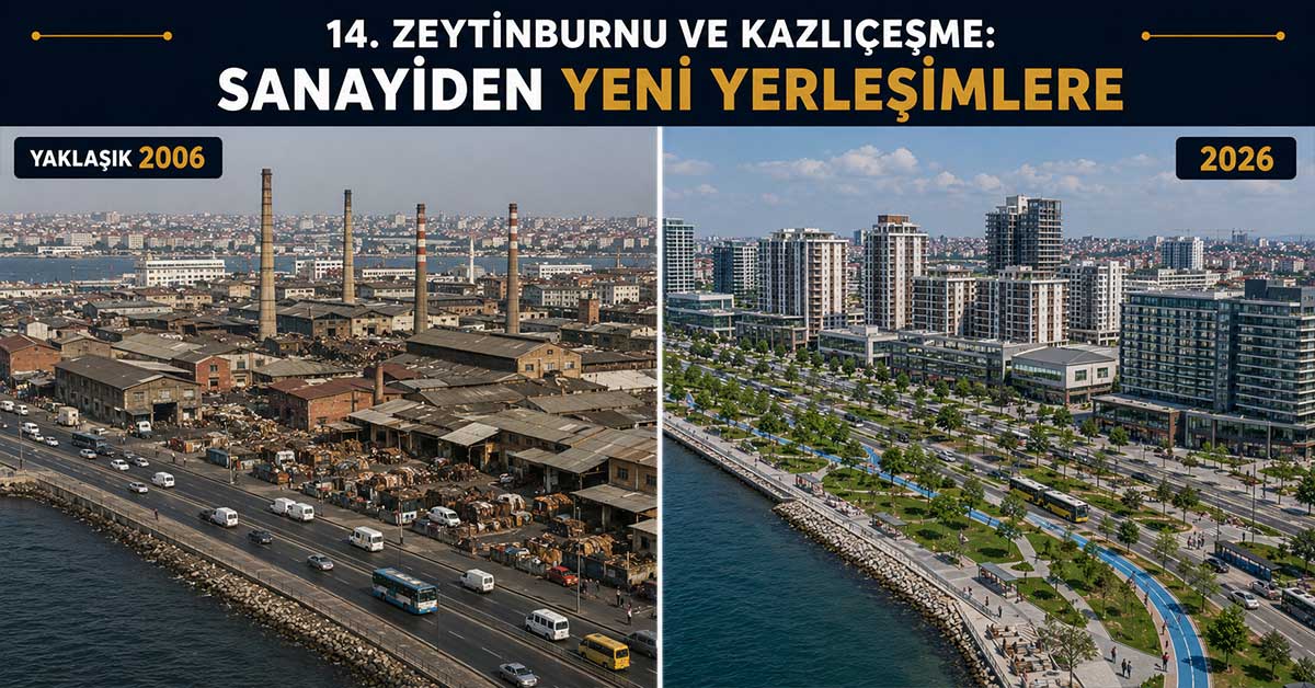 Kazlıçeşme sanayi bölgesinin eski hali ve yeni konut projeleri